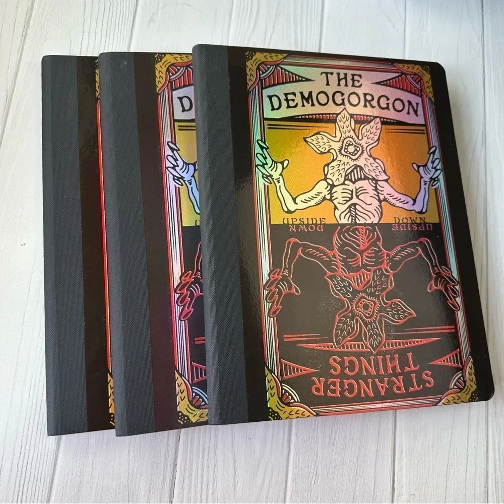 3 x Stranger Things Demogorgon 100 College 9.75 x 7.5 Ruled Notebooks